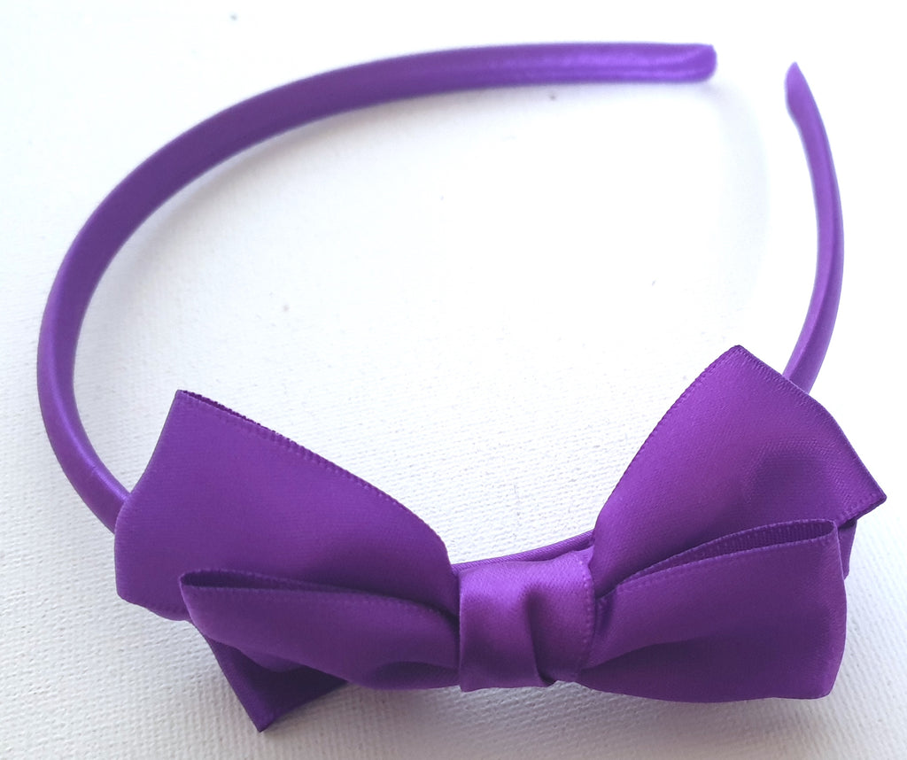 Back to school set satin fabric bow hair clips aliceband