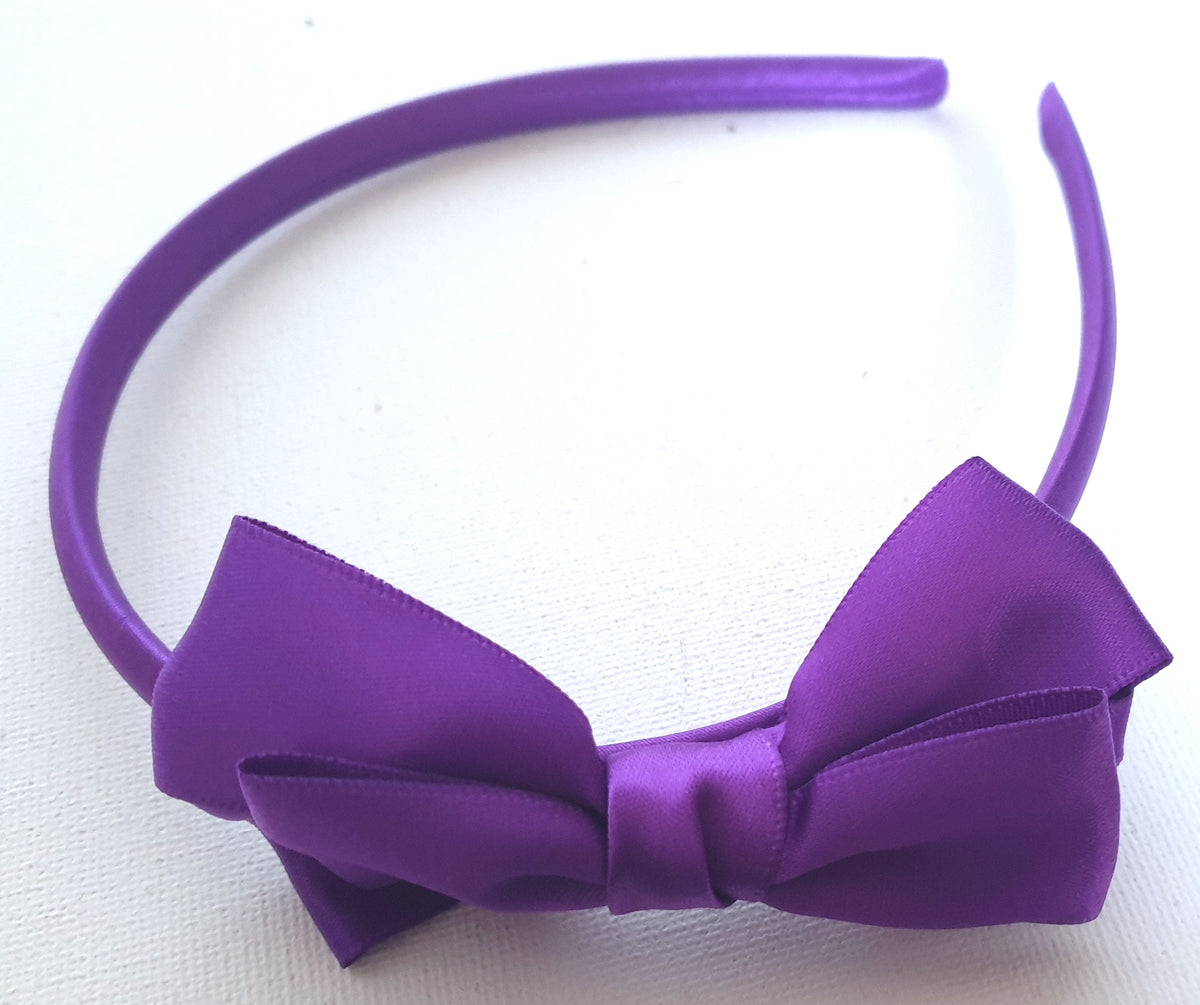 Back to school set satin fabric bow hair clips aliceband