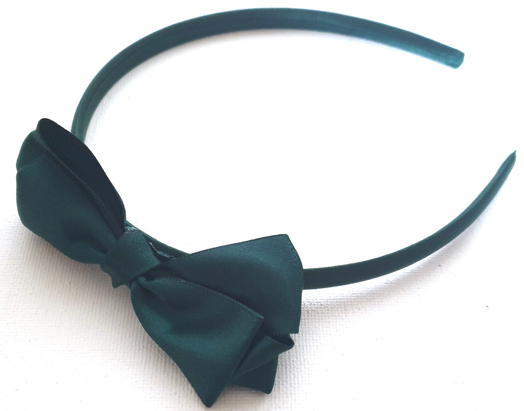 Back to school set satin fabric bow hair clips aliceband