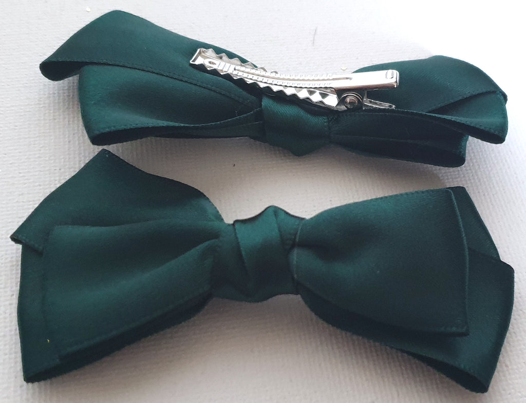 Back to school set satin fabric bow hair clips aliceband