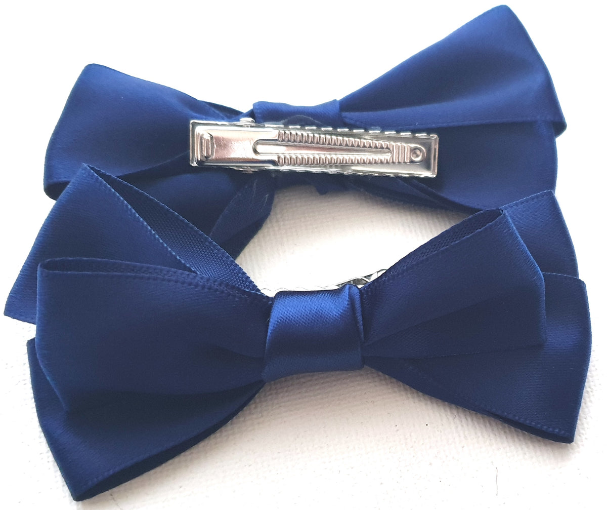 Back to school set satin fabric bow hair clips aliceband