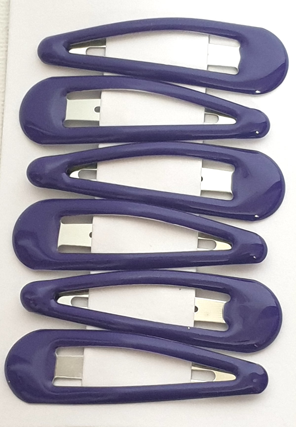 Epoxy Resin Hair Clips 5cm Slides, School Colors - 6 Pack