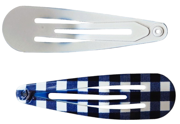 Back To School Hair Set Gingham Clips Recycled Bobbles Girls 8pc