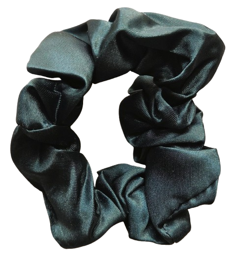 Scrunchies Pair Plain Gingham 8cm Recycled Elastic School Hair