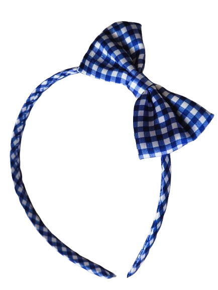 Back To School Hair Accessories Set Gingham Bow Alice Band Bobbles Clips 15pc