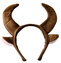 Brown Bull Horns Ears Headband Unisex Fancy Dress Animal Costume Accessory
