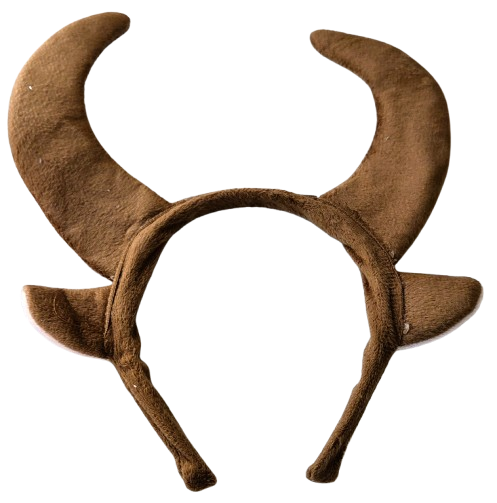 Brown Bull Horns Ears Headband Unisex Fancy Dress Animal Costume Accessory