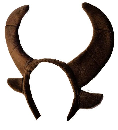 Brown Bull Horns Ears Headband Unisex Fancy Dress Animal Costume Accessory