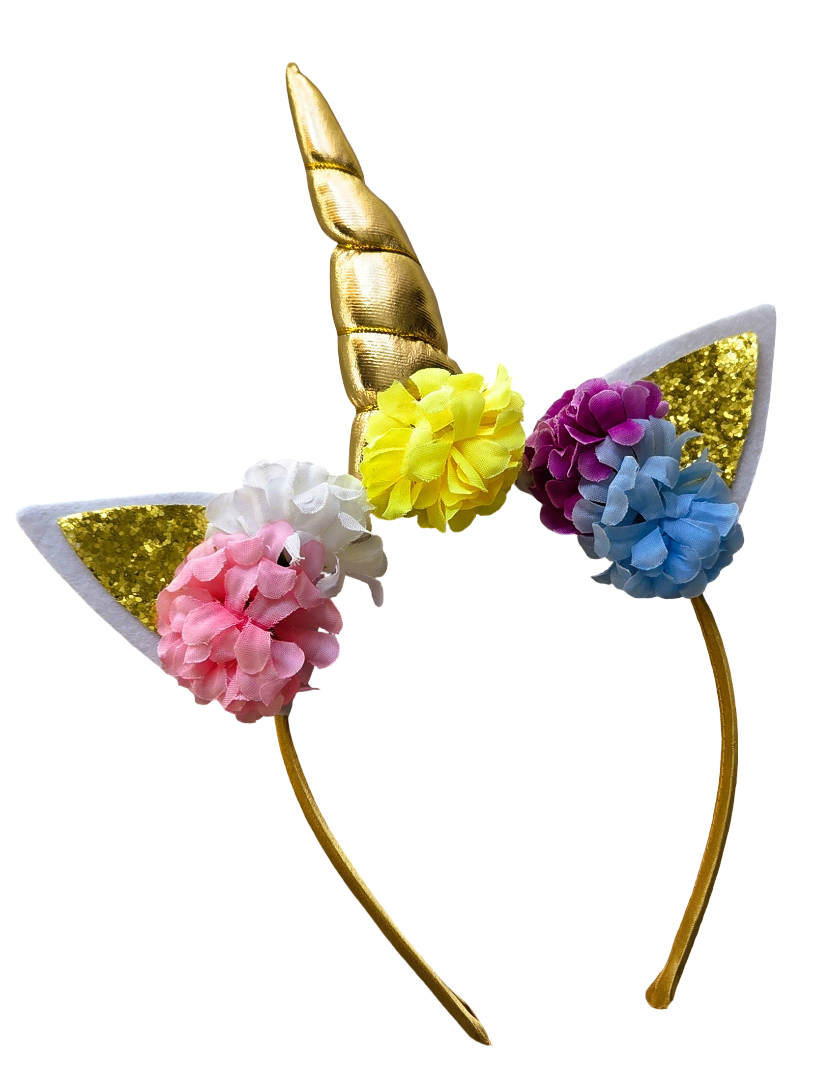 Girls Unicorn Fancy Dress Rainbow Tutu Gold Wings Horn Headband Costume Set