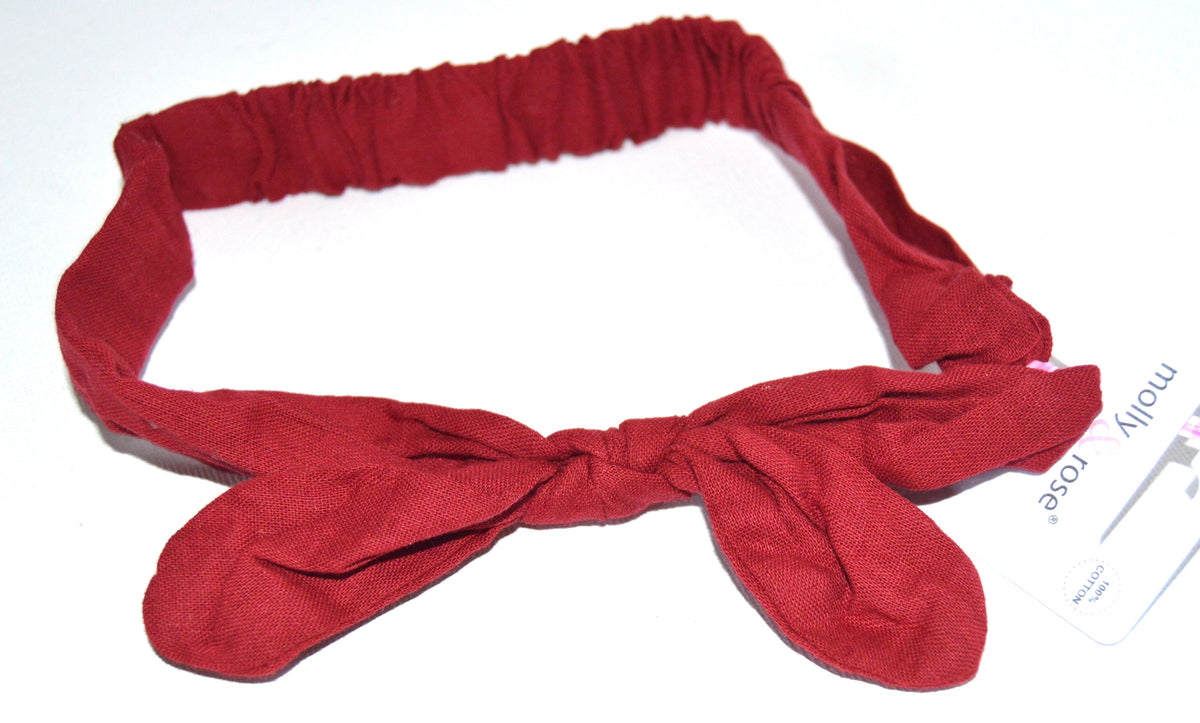 Back to school Childrens Girls 100% cotton bandeaux with bow headband hair