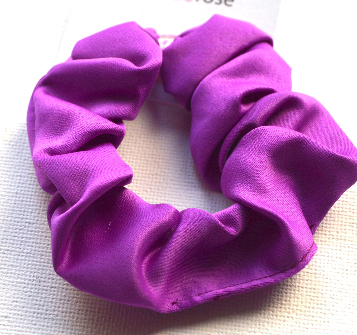 Back to school small satin fabric scrunchie hair bobble
