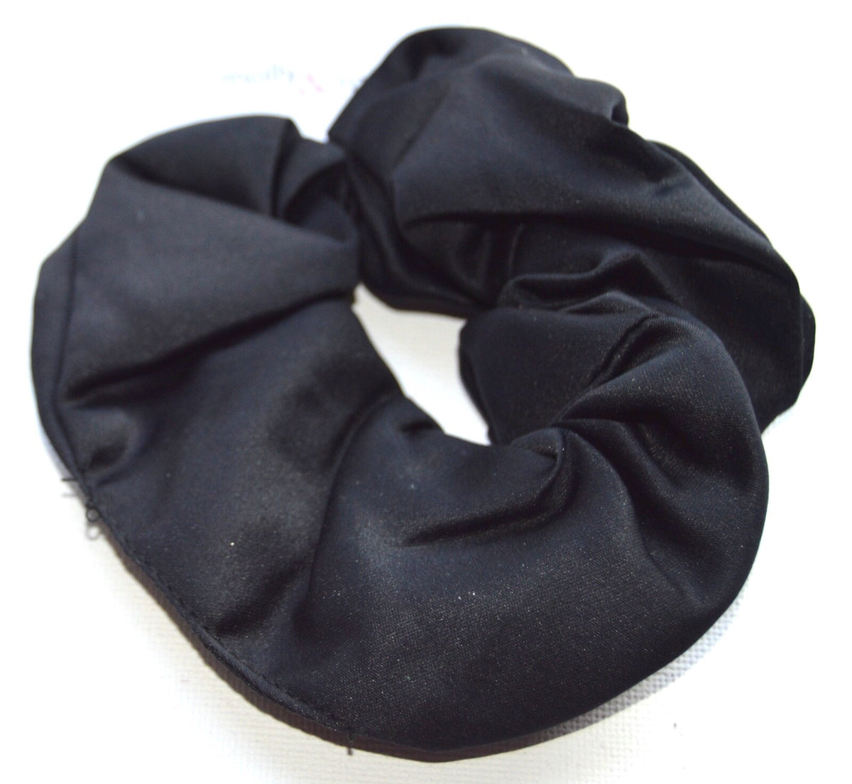 NEW Back To School Black Satin Fabric Scrunchie Hair Bobble