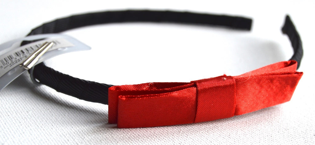 NEW Back To School Girls Red Bow Black Alice Headband Hair Accessory