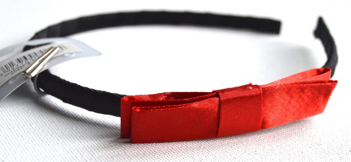 NEW Back To School Girls Red Bow Black Alice Headband Hair Accessory