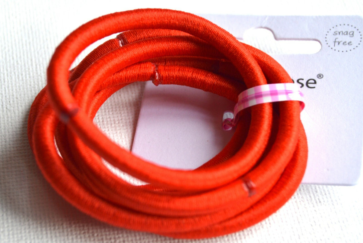 NEW Back To School Red Snag Free Endless Elastic Bobbles x 6 Fashion Hair UK