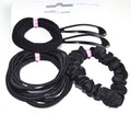 NEW Back To School Black Sleepies Elastics Scrunchie Ponios Hair Clip Bobble Set