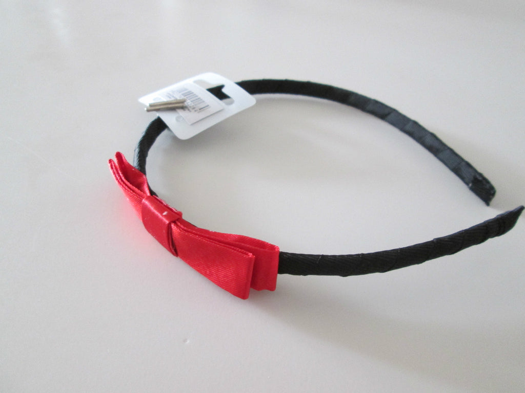 NEW Back To School Girls Red Bow Black Alice Headband Hair Accessory